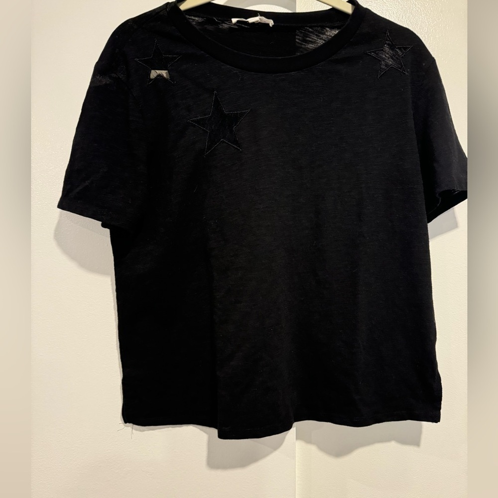 Honey Punch Black Star design oversized slightly cropped t-shirt size Small